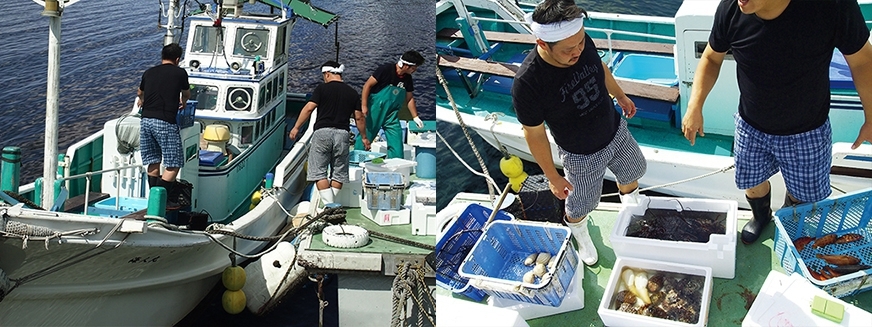 いつも新鮮な魚介類を提供してくれる篠島の山千さん♪♪