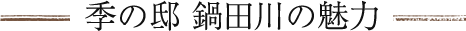 鍋田川の魅力